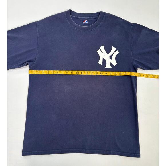 Men’s VTG Y2K Majestic MLB New York Yankees Mickey Mantle 7 Cotton T Shirt Sz L - Picture 8 of 11